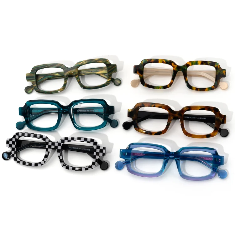 

2021New Arrival Brand Zeelool Medium Size Rectangle Acetate Vintage Glasses Eyeglasses for Men Women, Multi colors