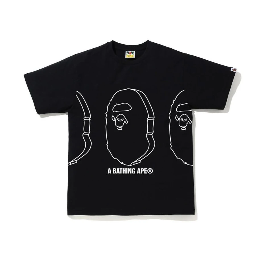 

BAPE Classic simple Shark head gold zipper printed 100%cotton men's round neck T-shirt
