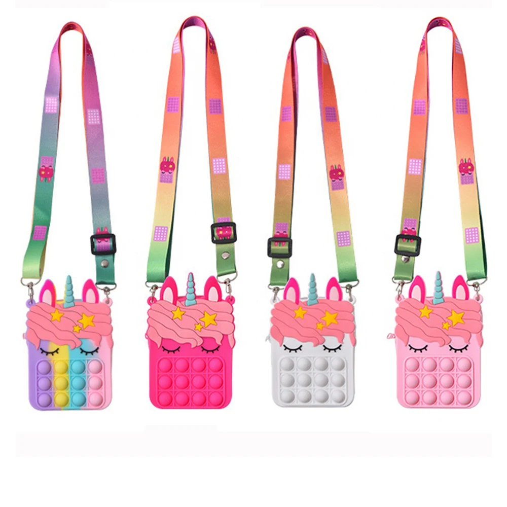 

Fidget Toys Purse Rainbow Pop Fidget Bags Lovely Cartoon Fidget Unicorn Purse for Mom and Daughter, Multiple colors
