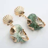 

New fashionable Gold shell Starfish Conch dangle Earrings Natural tortoise sea Shell Irregular Ocean Style Drop Earrings jewel