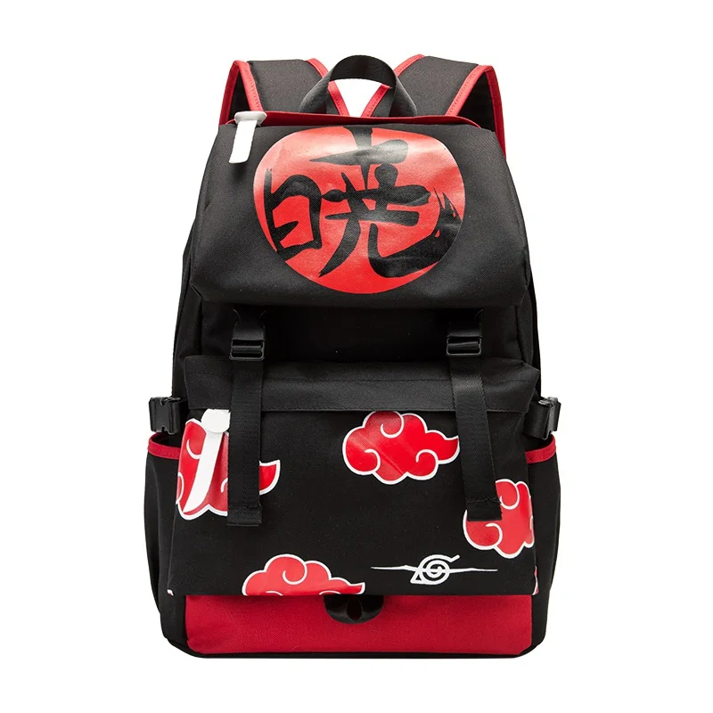 

2 Styles BORUTO Akatsuki Backpack Anime Cartoon Students Backpack Waterproof Unisex Oxford National Zipper and Hasp Soft Handle