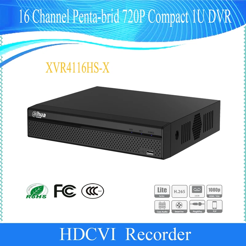 Dahua Original Xvr4116hsx 16 Channel Pentabrid 720p Compact 1u