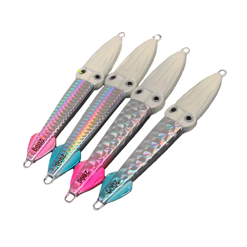 

Squid shape jigging lure200g/260g metal jig deep sea fish lures, 6 colors