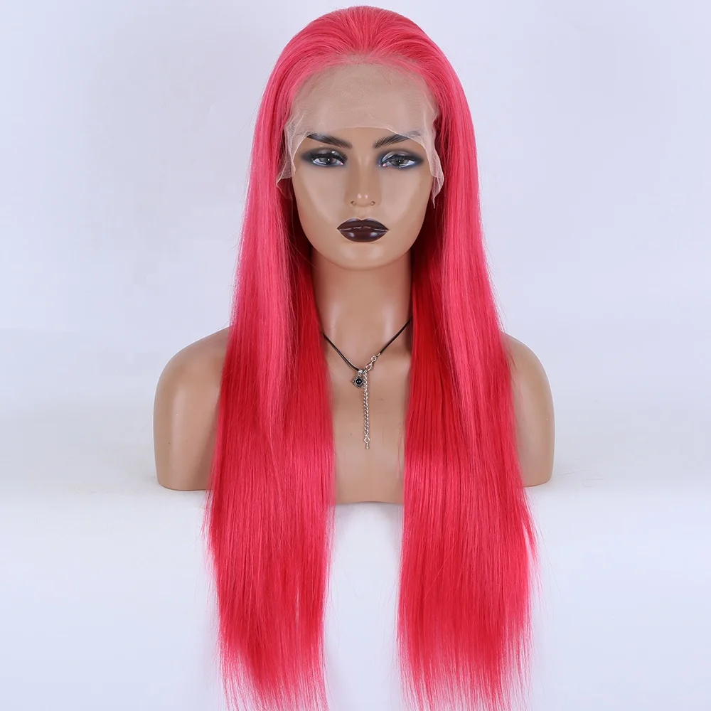 

Premier 100% Brazilian Remy Pre Plucked Hairline Straight Red Lace Front Human Hair Wigs