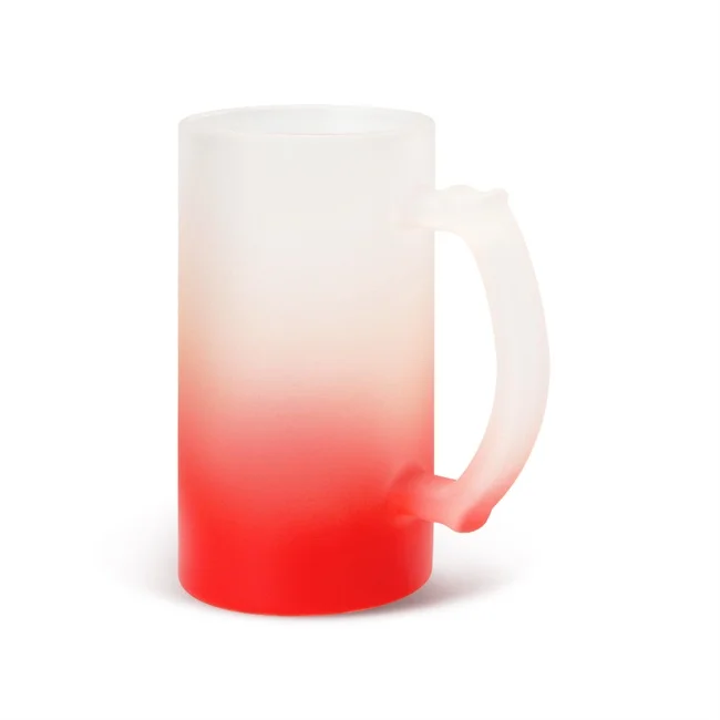 

16oz Gradient Colorful Sandy Glass Beer Mug Sublimation Glass Beer Mug for Digital Coffee Cup Latte Mug Heat Press, Sanding