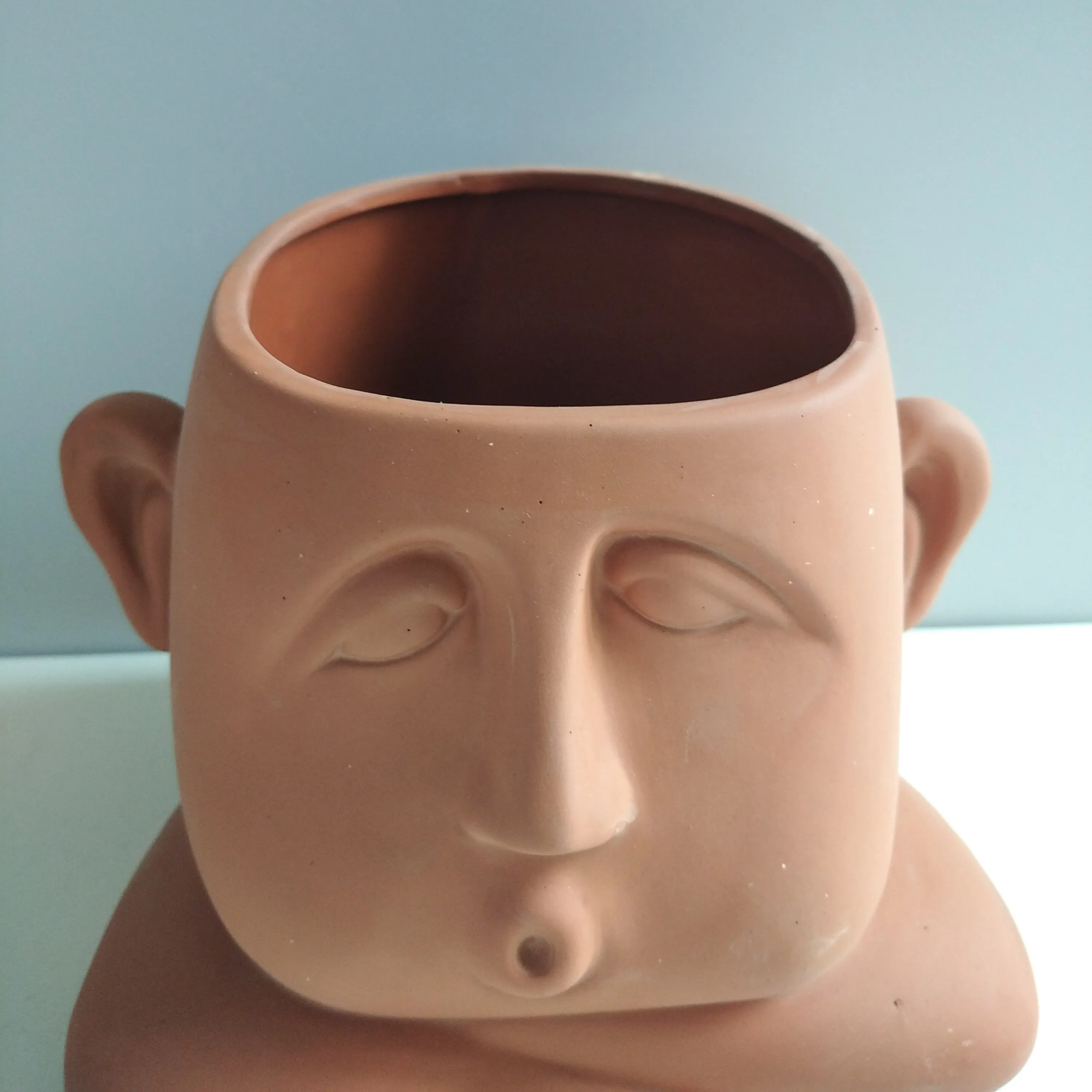 ceramic human face flower pot