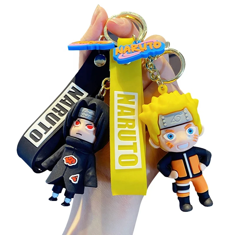 

Wholesale High Quality 3D Cartoon Doll Kawaii Narutos Keychain Anime Custom 3D Cartoon Anime Pvc Narutos Key Chain