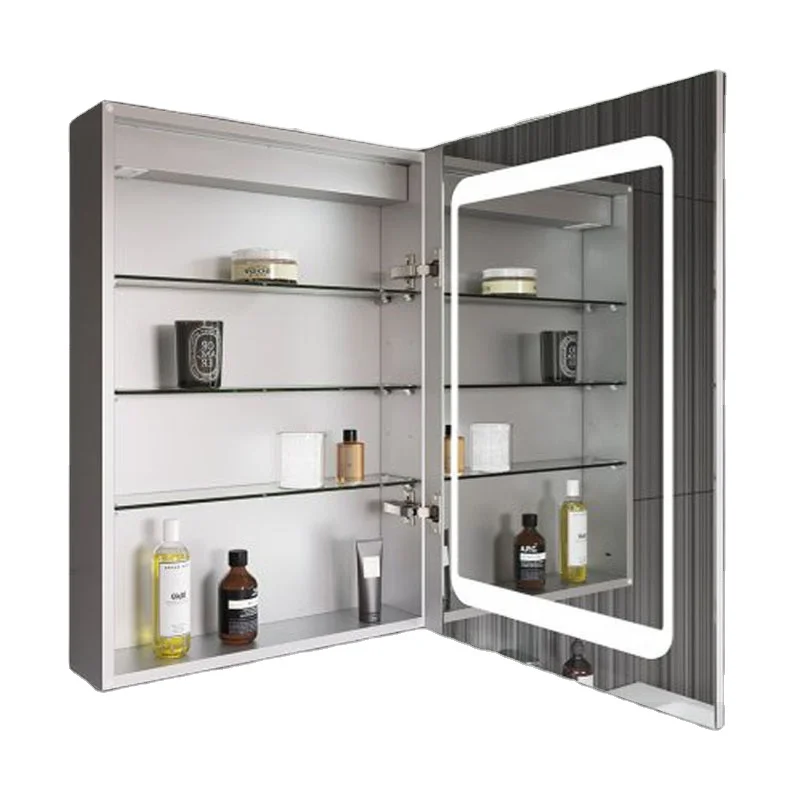 
China Manufacturer Wall Mount LED Lighted Bathroom Mirror Illuminated Medicine Cabinet 