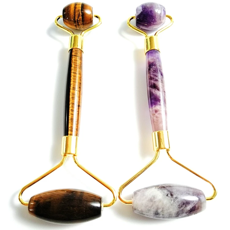 

100% natural stone amethyst crystal jade facial roller