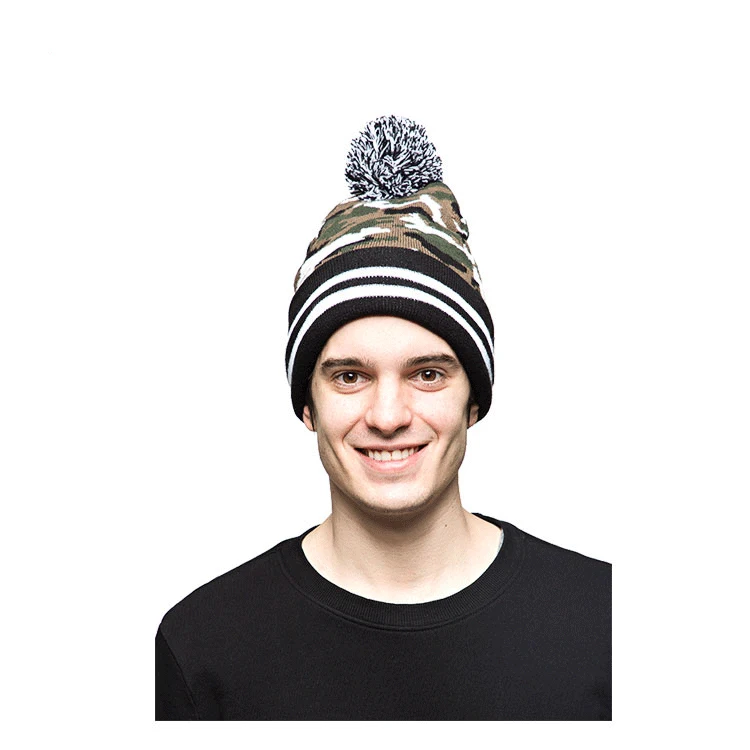 
100% Acrylic Camouflage Winter Hats Unisex Knit Military For Men 