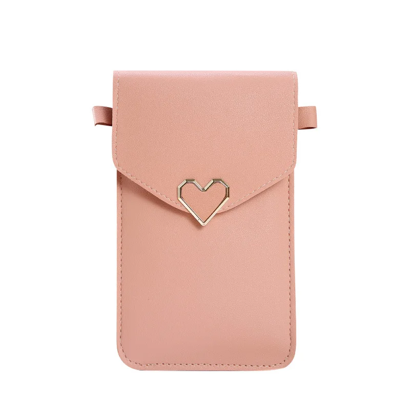 

Hot Sale Women Pu Leather Touch Screen Mini Phone Pouch Small Lock Crossbody Bag Custom Phone Bags For Women