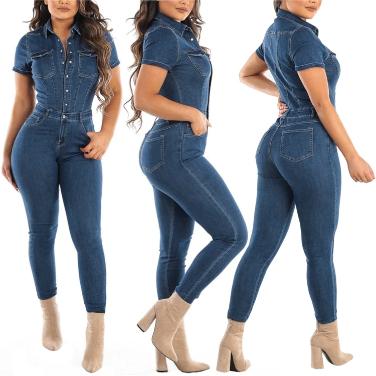 

Bulk Clothing Plus Size Women Sexy Denim Jeans Jumpsuit