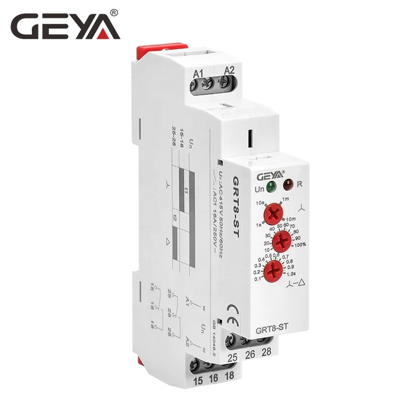 

GEYA GRT8-ST SPDT Delay on Timer Star Delta Starter AC/DC 12-240V 16A Miniature PROTECTIVE Sealed Electric Time Relay
