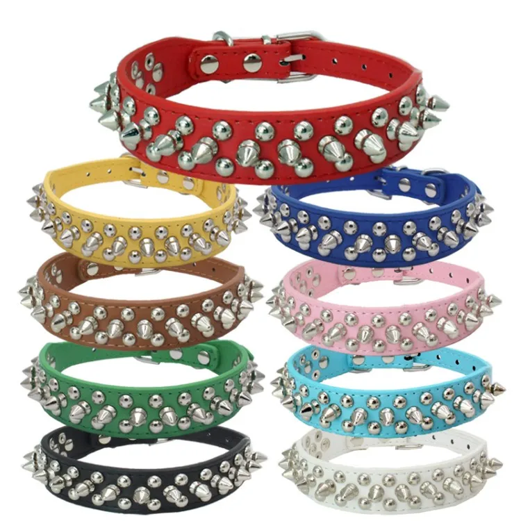 

Outdoor Sports Cool Pet Collar With Rivet Pets Accesory Adjustable Rivet Spiked Studded Dog Collar Cool Dog Neck Strap, More colours for your choice