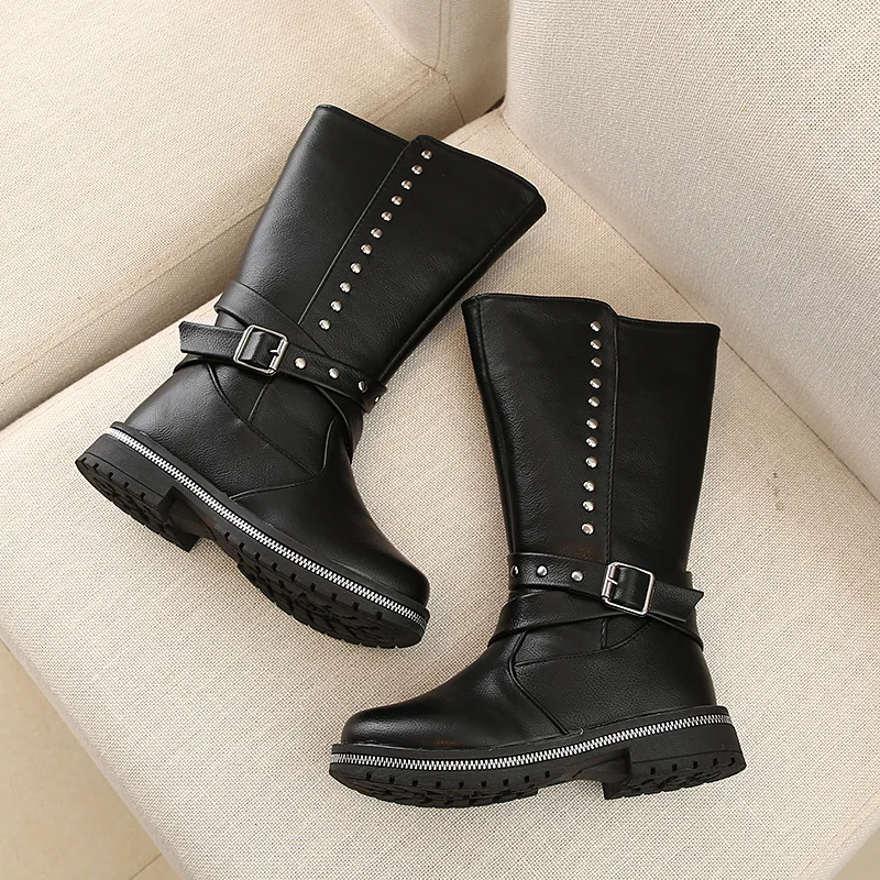 

PU Leather Fashion Children Martin Boots Winter Plush Kids Boots Child Kids Casual Wear Shoes Kid Shoes Wholesalers New Arrival, Colors
