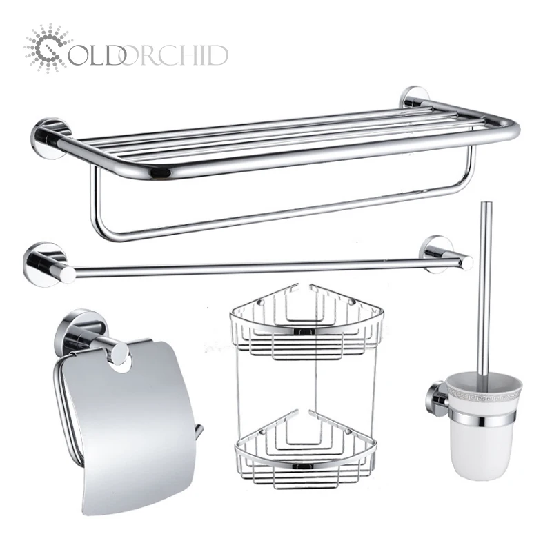 

New design bathroom accessories 5pcs copper bath hardware sets
