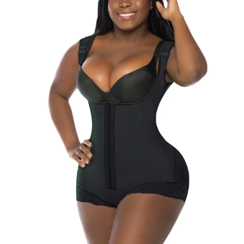 

Fajas Colombianas Post Surgery Women's Shapewear Adjustable Shoulder Strap With Strong Compression Slimming Bodysuit Plus Size