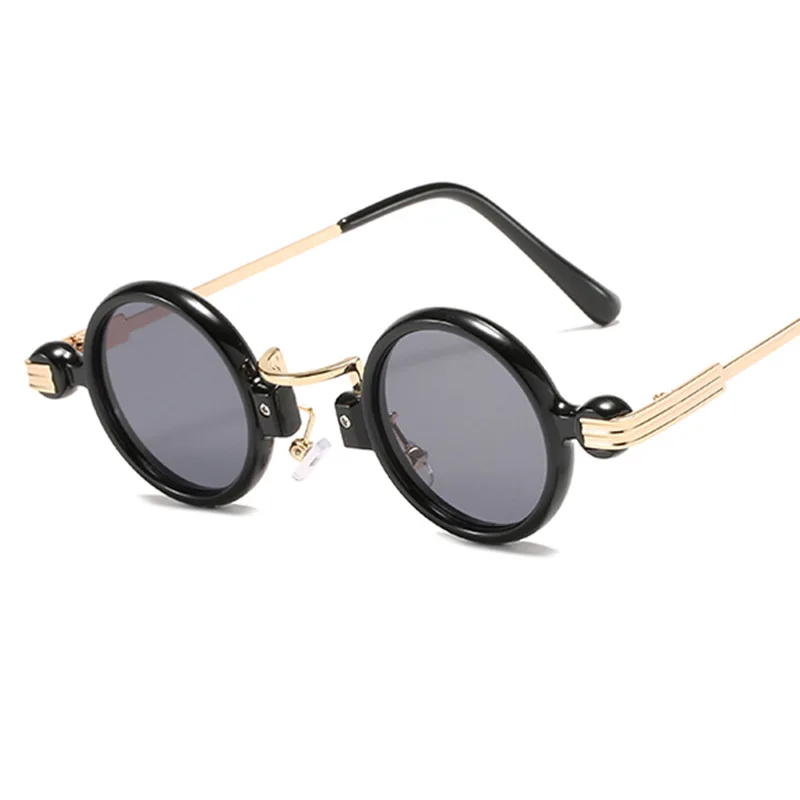 

2022 Superior Brand Designer Trendy Unisex UV 400 Polarized Vintage Small Frame Retro Metal Steampunk Gafas Round Sunglasses, Picture shows