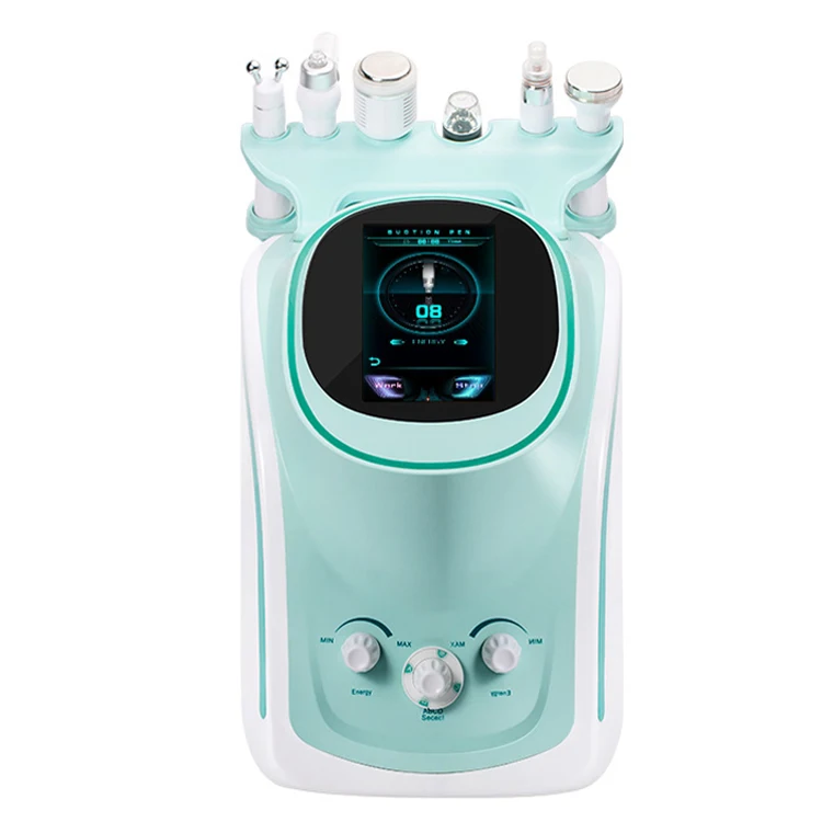 

6 in 1 Aqua Peel Solution Hydra Skin Facial Machine Hydrabrasion Machine Aqua Peeling Oxygen Bubble Facial Beauty Machine, White+green