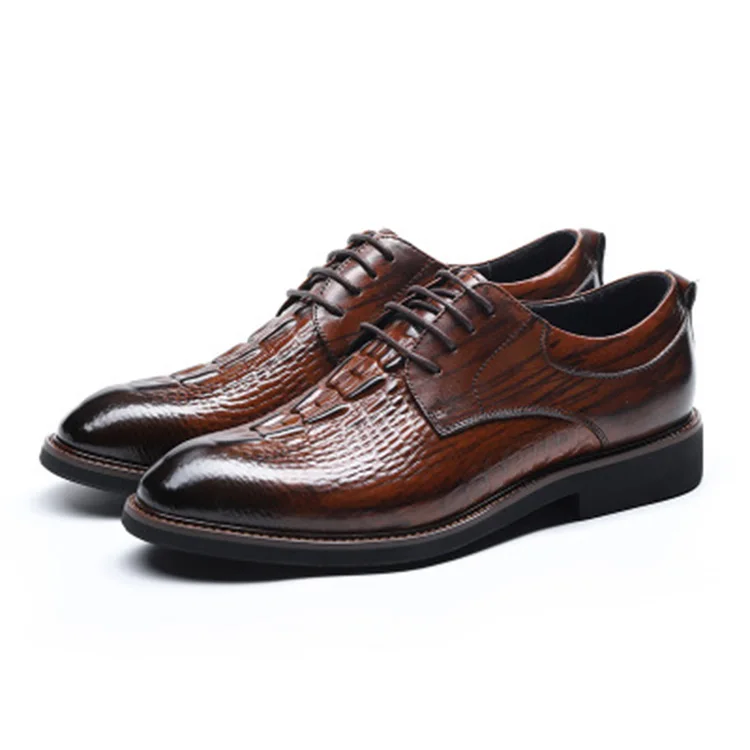 
Crocodile Grain Black Genuine Leather Oxfords Mens Dress Shoes 