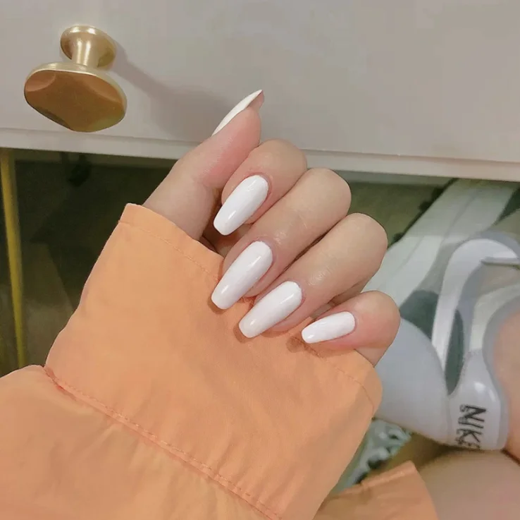 

Ballerina summer press on nails plain press on nails solid color new press on nails