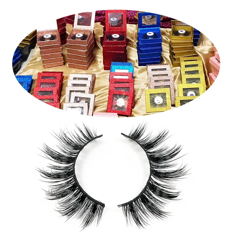 

Eyelash 3d Mink Eyelashes Wholesale Handmade Private Logo False Fur Hand Made Natural Long Black Cotton Stalk Vendor with Boxes