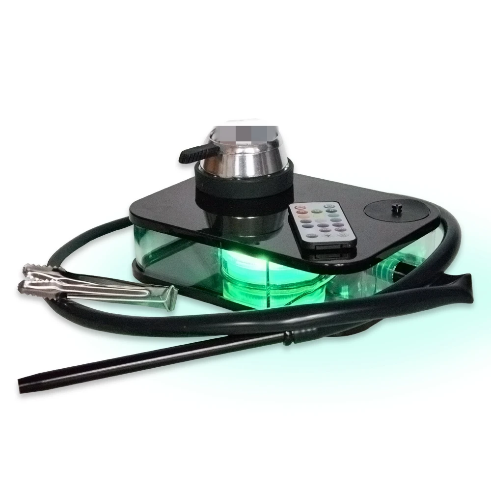 

Hot sale new design square hookah led light acrylic hookah transparent, 6 option