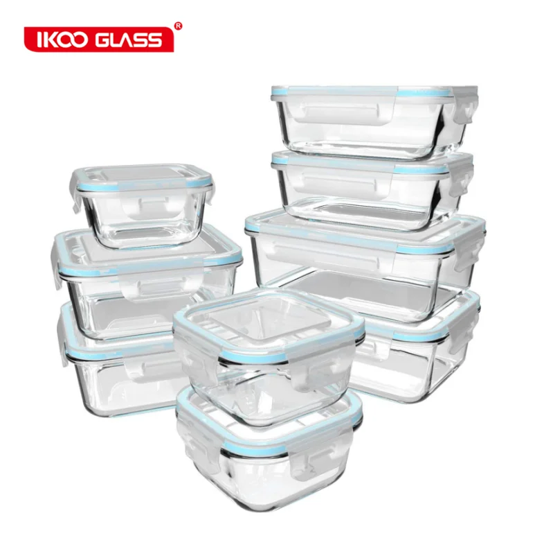 

12pcs glass food storage container set with vented lid