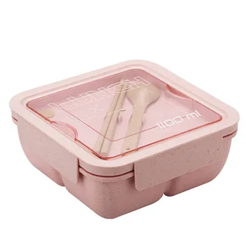 

Selling Degradable Square Portable Bento Eco Friendly Lunch Box, Pink,green,blue or custom