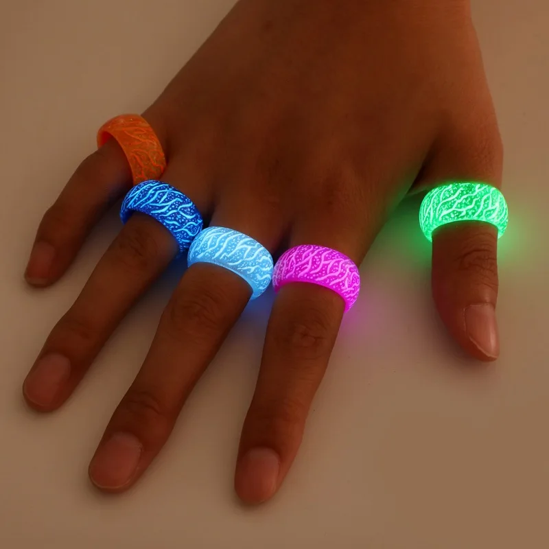

Best Selling Jewelry Unisex Colorful Resin Glow In The Dark Ring Luminous Rings