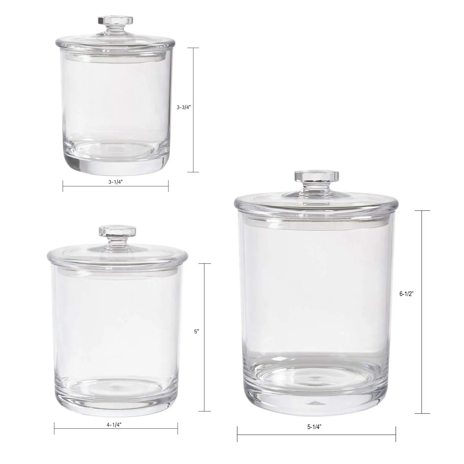 Set Of 3 Apothecary Multifunctional Acrylic Jars Plastic Jars With Lids