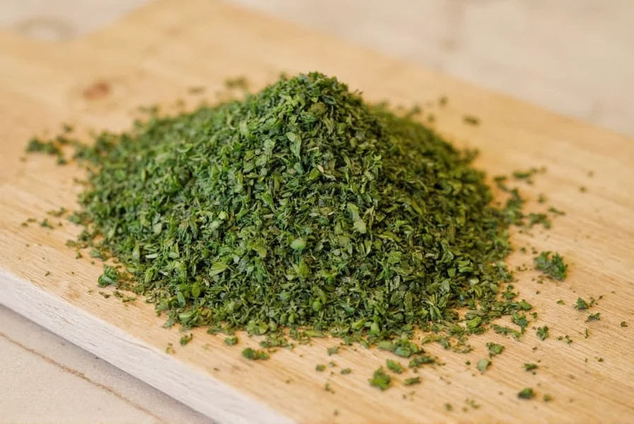 Various brands of dried parsley on counter