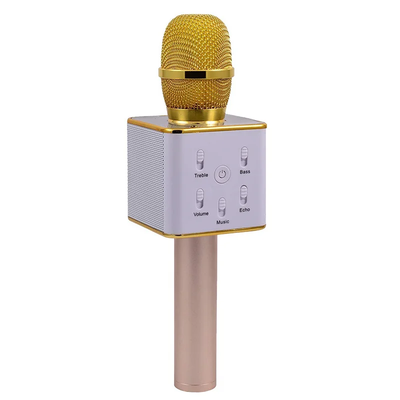 

Portable Handheld professional Q7 USB BT Wireless Karaoke Microphone Speaker for Christmas Gift Promotion, Black, gold, rose etc