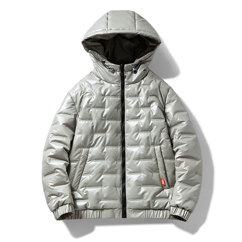 

wholesale men's high quality winter down padded hooded oversize shiny puffer jacket men padding jacket coat