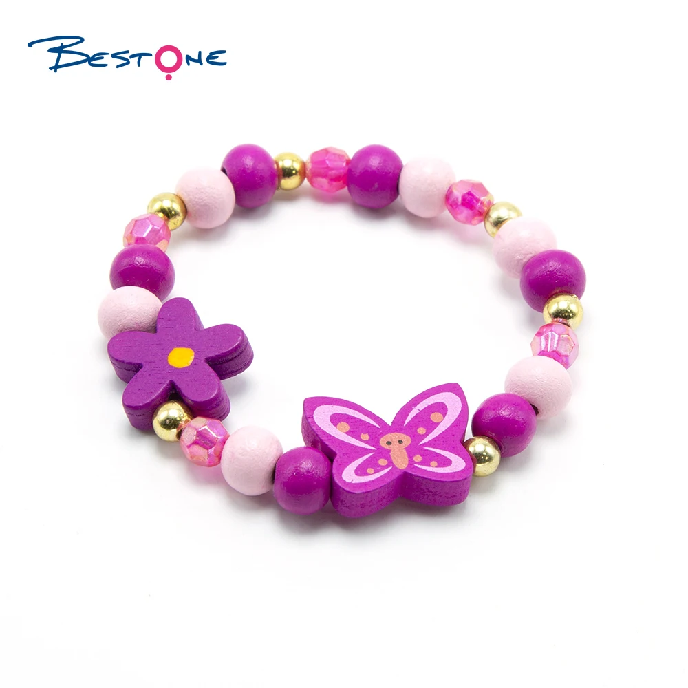 

Bestone New Design Kids Jewelry High Quality Girls Jewelry Wood Bracelets for Jewelry Making