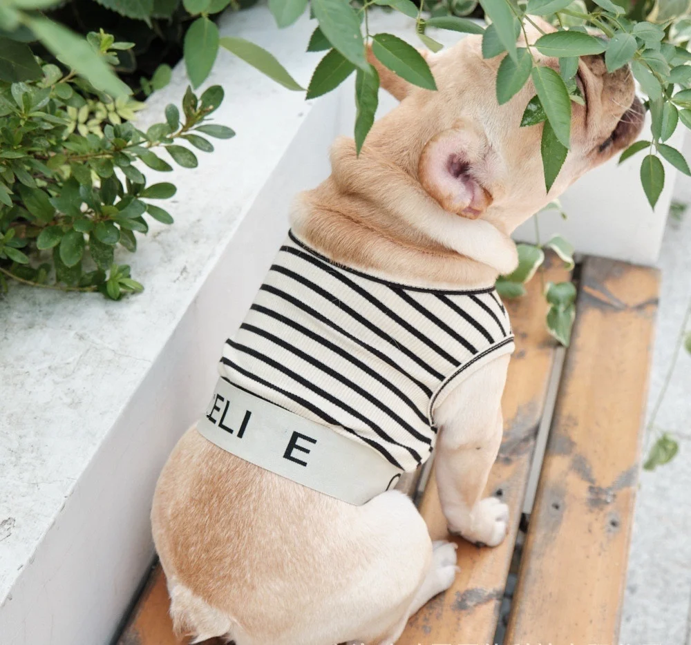 

Summer Wholesale Manufacturer Stripe 100%Cotton Fancy Clothes Luxury Roupa Pet Apparel Ropa New Perro Designer Dogs Knit Vest