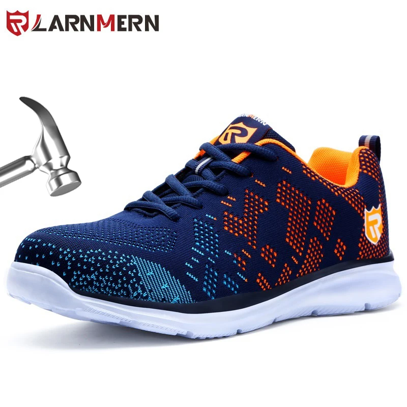 

LARNMERN Lightweight Safety Shoes Men Breathable Steel Toe Work Shoes Anti-smashing Construction Sneaker With Reflective
