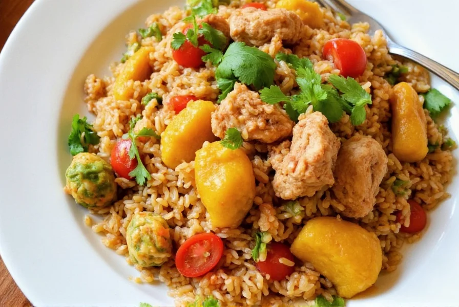 Chef cooking arroz con pollo