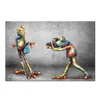 Large Funny Animal Canvas Wall Art Happy Frog Couple Take Photos The Picture Print on Canvas For Bedroom Modern Home Decoration