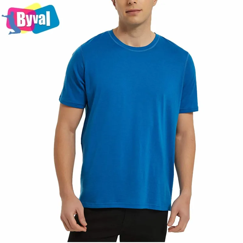 

Byval fashion comfy 95% cotton T-Shirts Mens Short Sleeve Lightweight Crew Neck Tees Top for Hiking Hunting Cycling