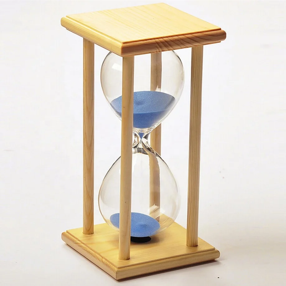 

60\45\30 Minutes Creative Timer with Wooden Frame and Glass Hourglass, Custom sand color