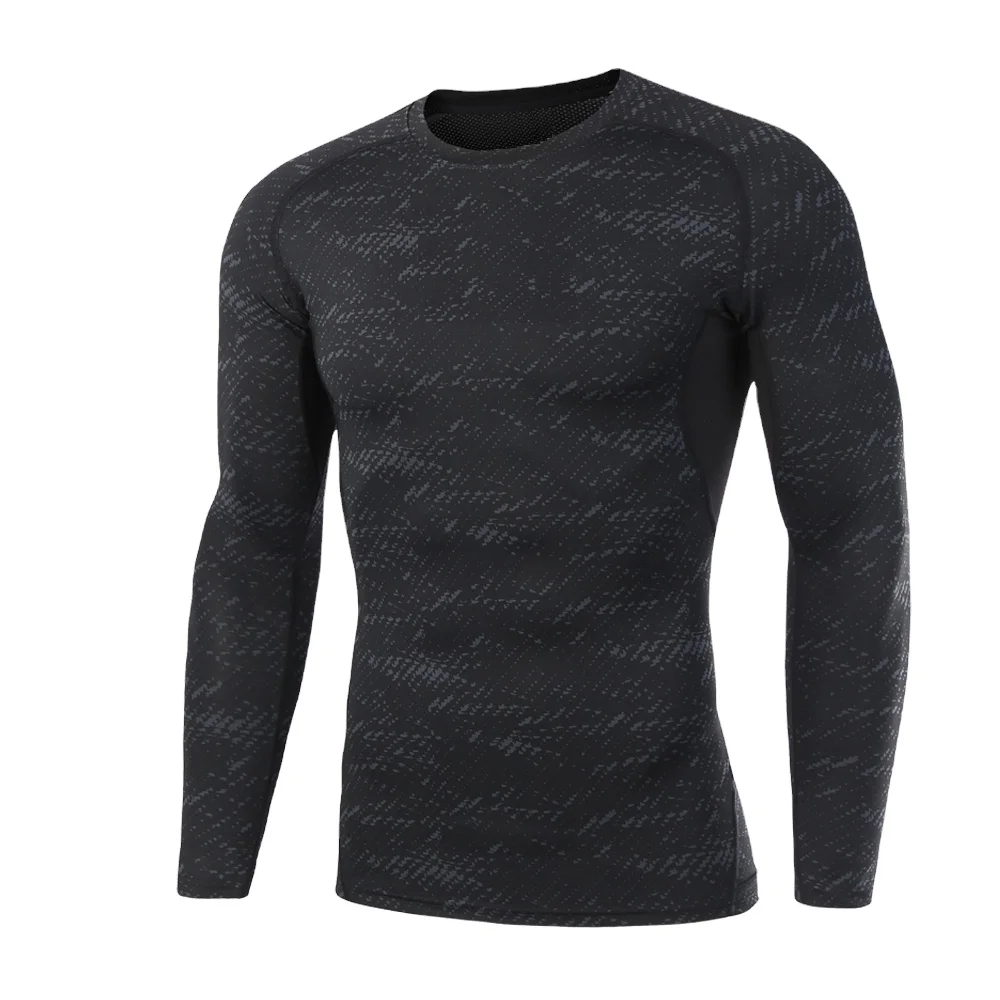 

Sublimation quick dry long sleeve sports compression t shirt for men, Black