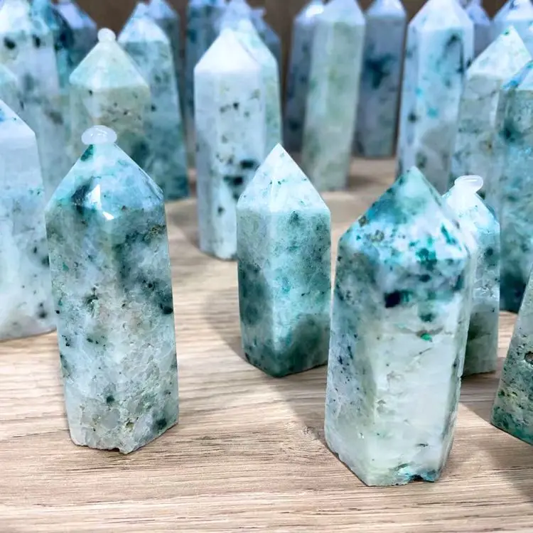 

Jialin Jewelry Wholesale stones and crystals polished natural lucky quartz crystal points Chrysocolla natural stone jewelry