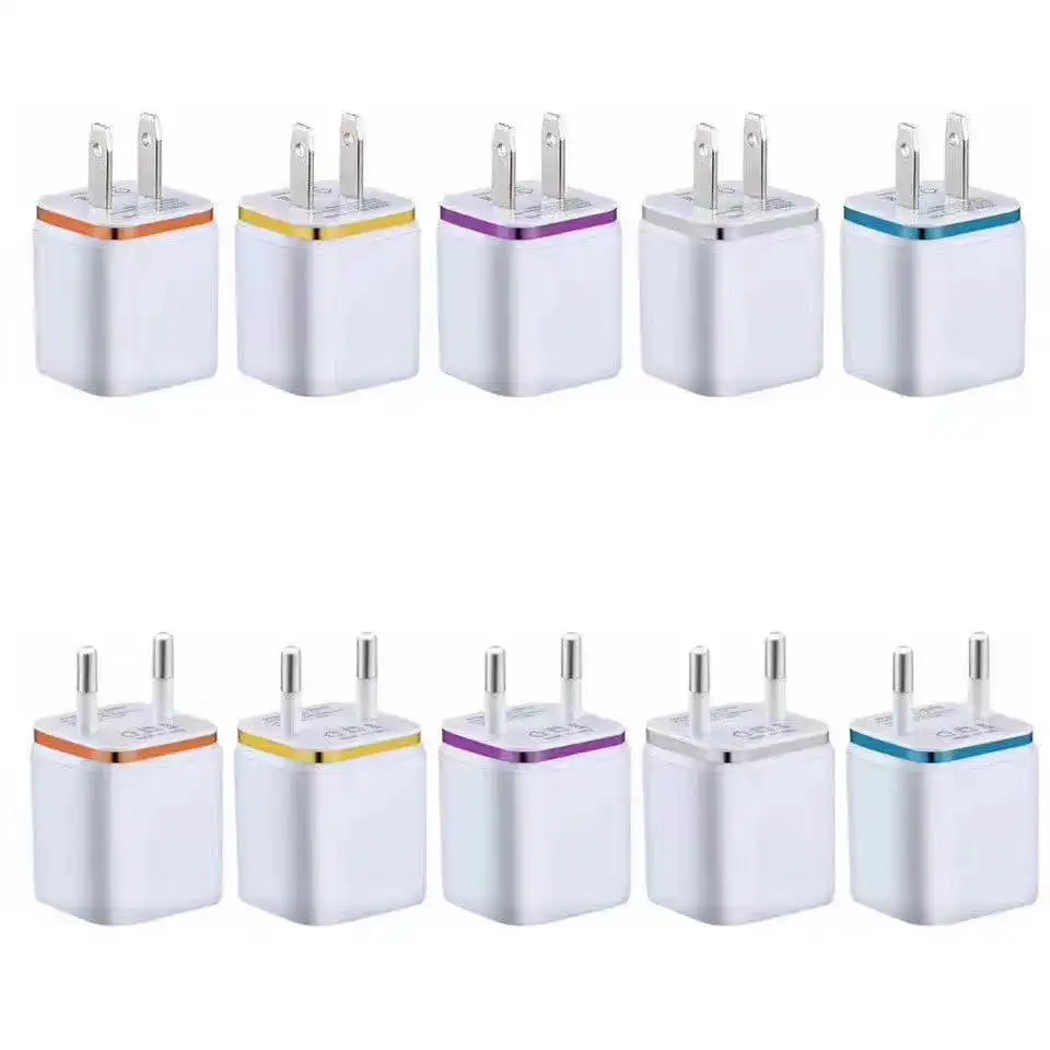 

5V 1A Dual USB Wall Charger Travel Adapter Portable EU US Plug For Universal Mobile Phone