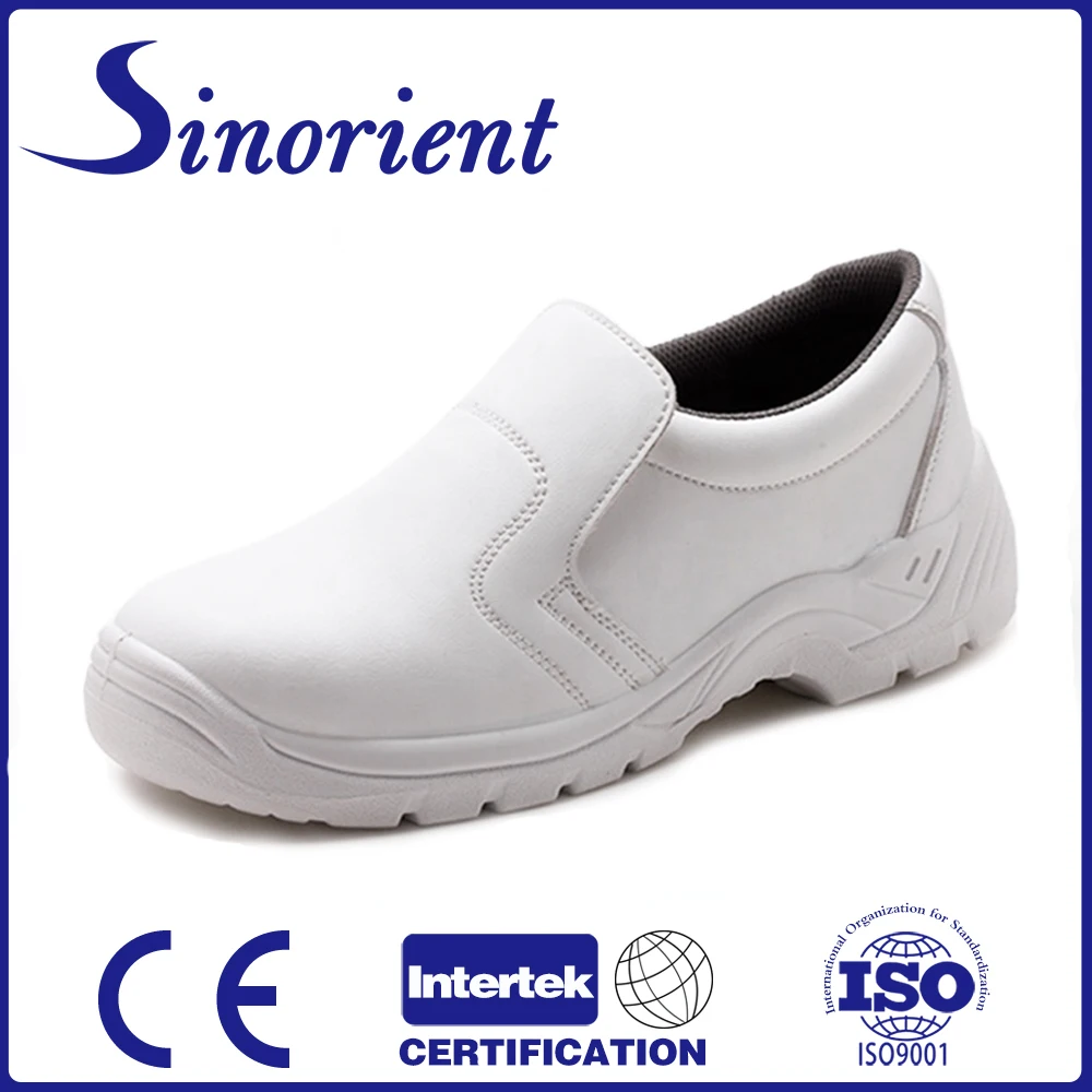 No Lace White Esd Cleanroom Slip On Shoes Chemical Resistant Food