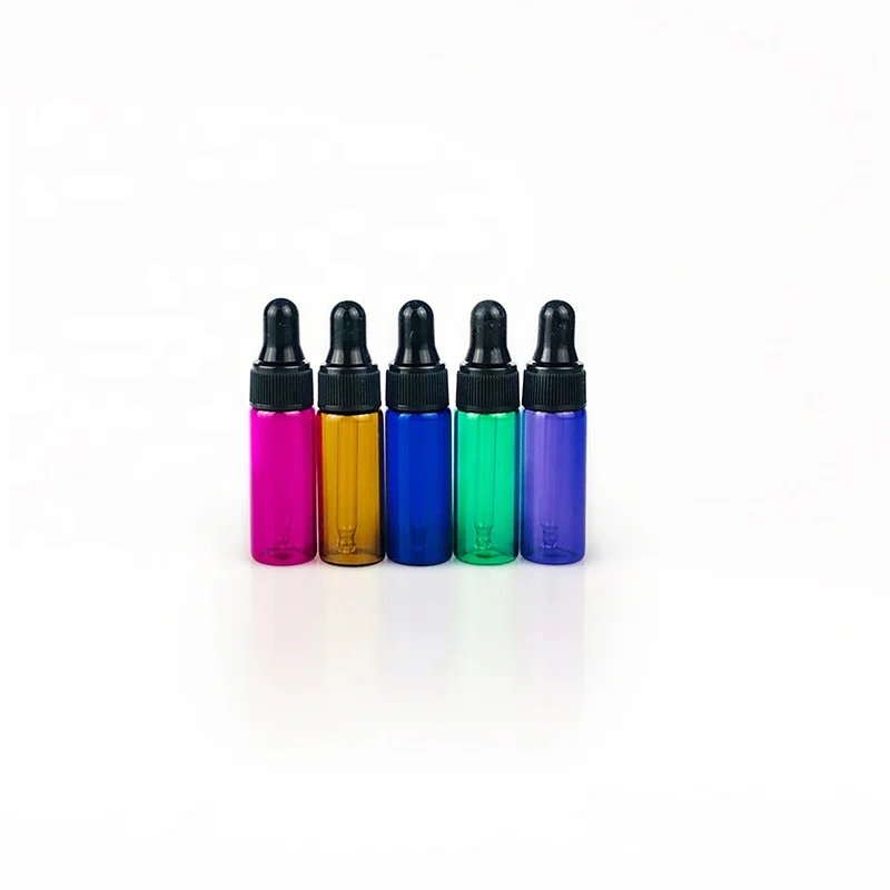 
sample bottle pink green blue amber 1ml 5ml 10ml roll on glass bottle for eyes 