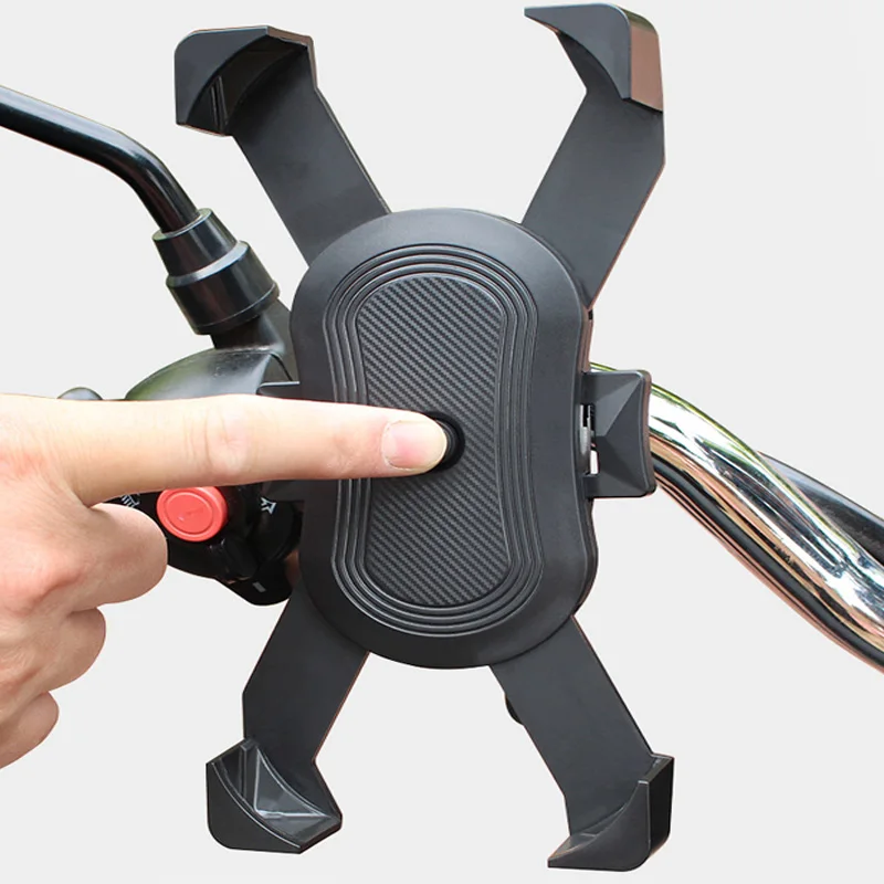 

CP Tech Strong Grip Universal Cell Phone Holder for Smart Phone Rotating Mobile Phone Stand Holder Motorcycle, Black