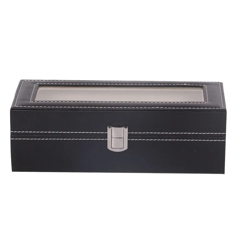 

Popular design 5 slots leather watch box for promotion, Black
