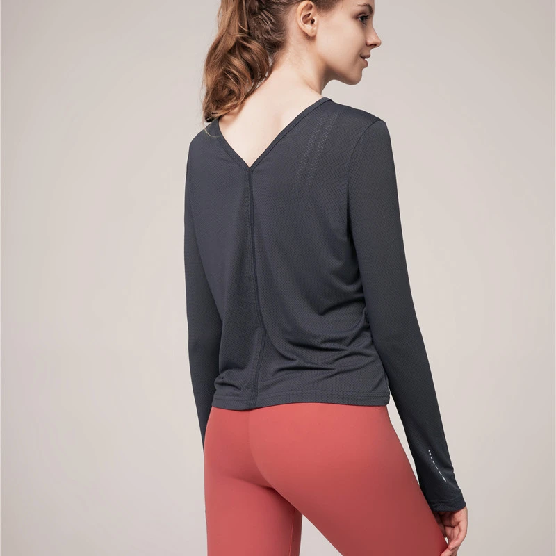 

Loose long-sleeved yoga suit top lightweight breathable and quick-dry running long-sleeved T-shirt for women, 4colors