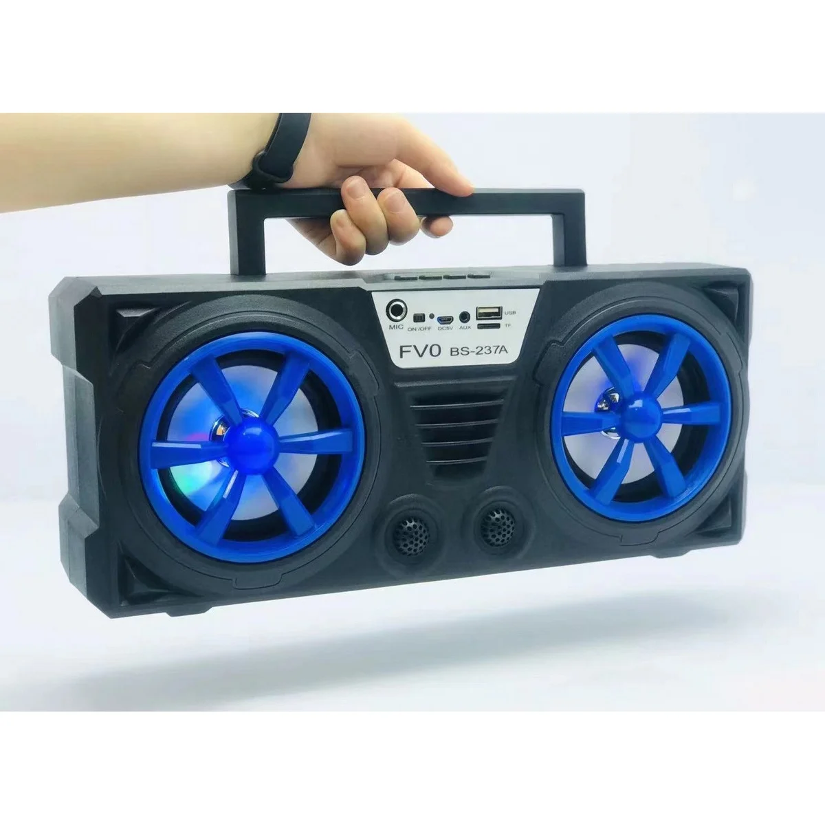 

BS-237A Lowest Price Boombox Dual 4 Inch Horn Speaker TWS Good Quality Speaker With Dazzling Lights